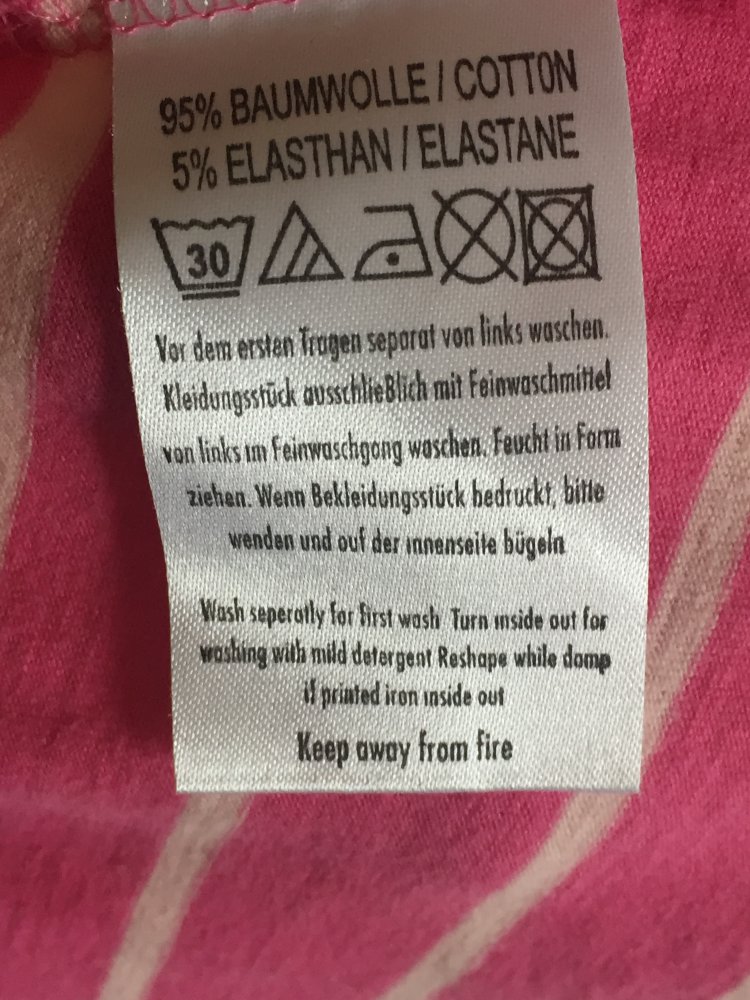 Colours of the World Neckholder T-Shirt Gr.M pink / weiß gestreift