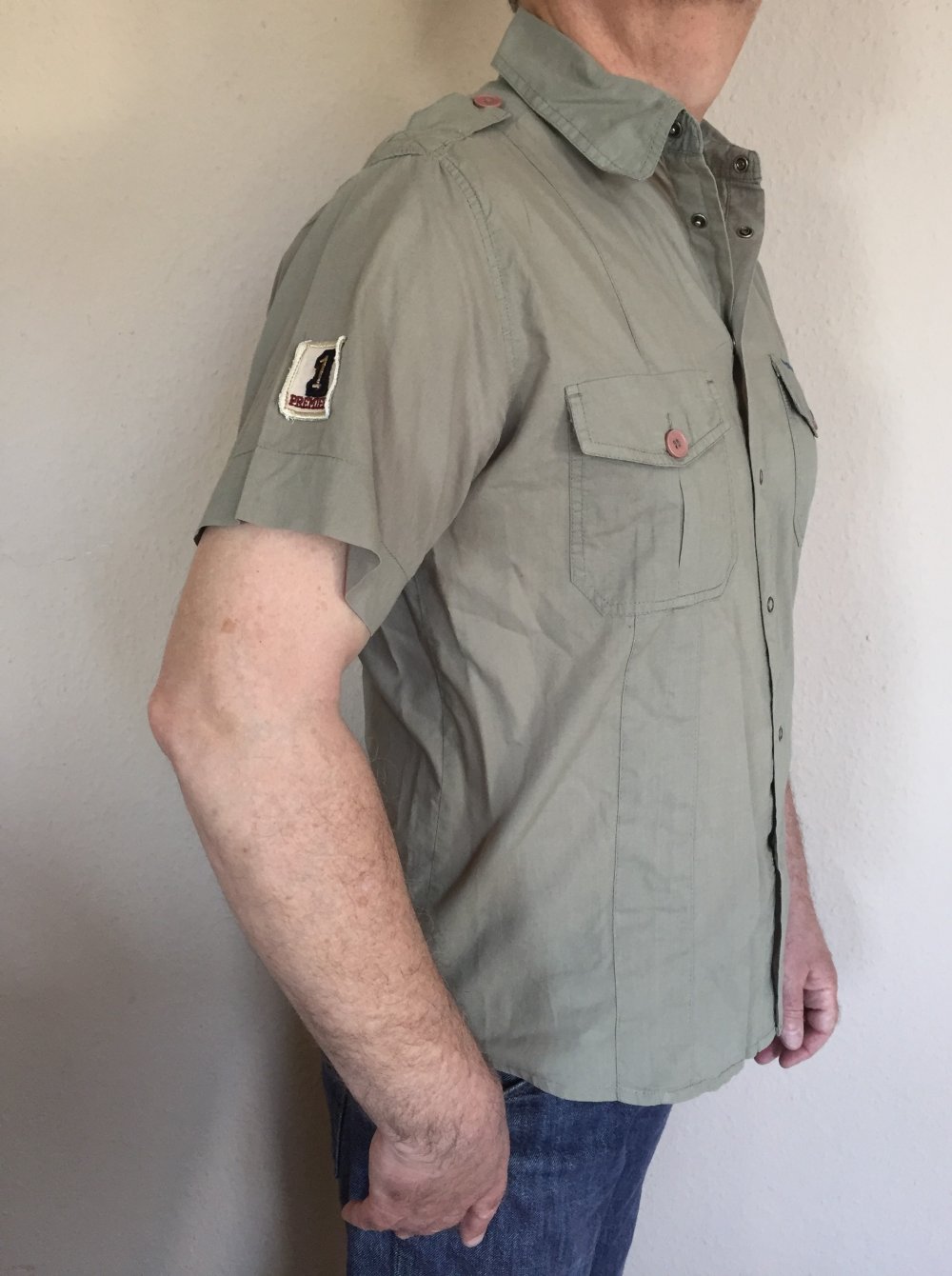Maver Boy Scout Hemd kurz Arm Gr.M mit Druckknöpfen