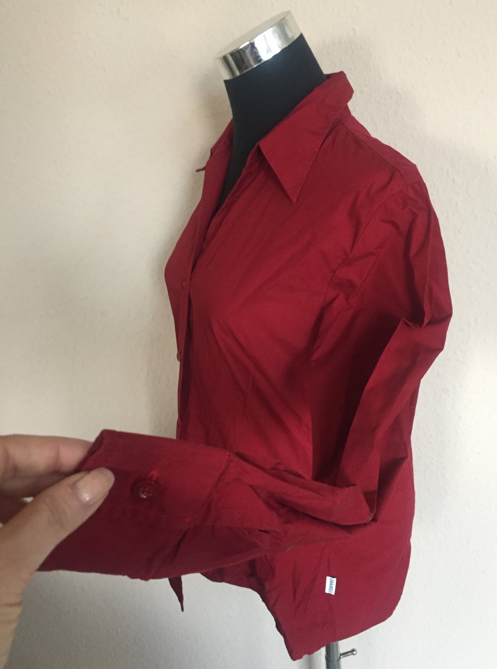 Esprit Bluse Gr.38 dunkelrot Baumwolle lässiger Schnitt