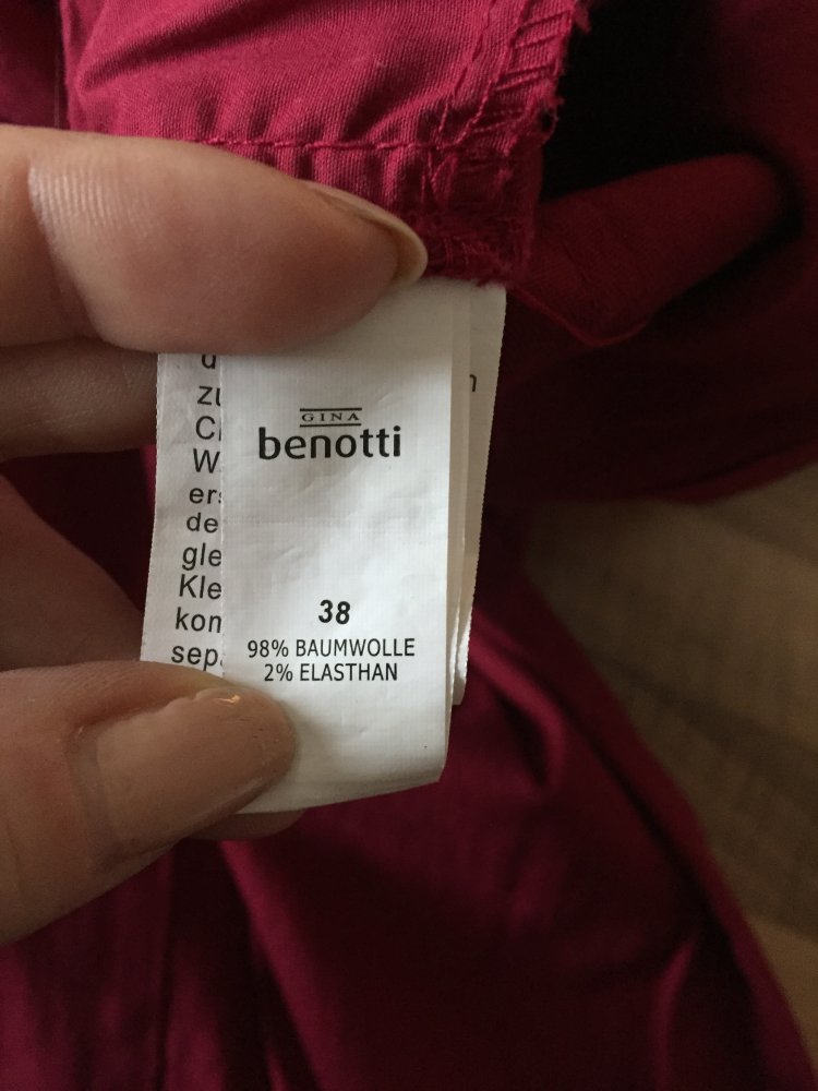 Gina Benotti Sommer Mid Waist Jeans Gr.38 rot Straight Leg