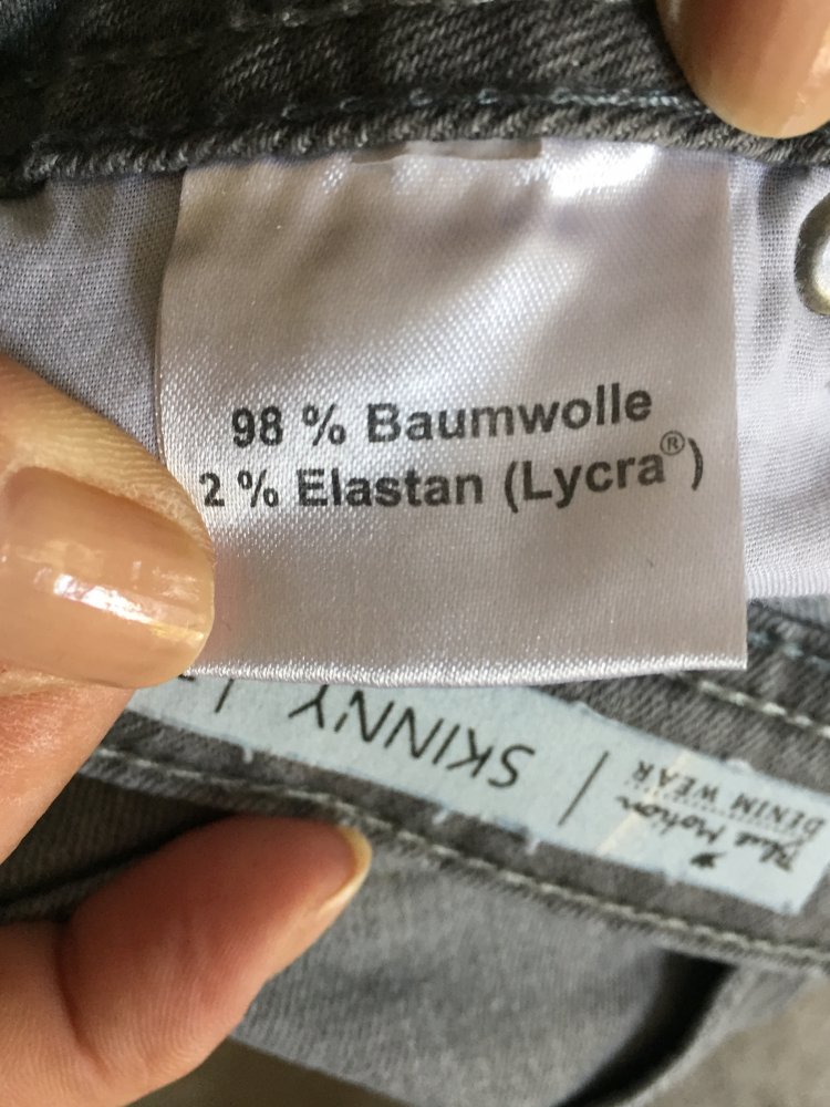 Blue Motion Low Waist Skinny Button Up Jeans Gr.38 hellgrau