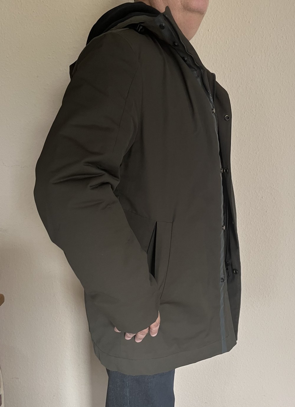 S.Oliver Allwetter Jacke mit Kapuze Gr. L warm wattiert Khaki