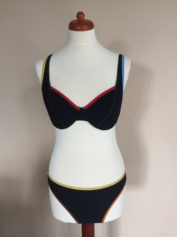 Lidea Bikini Gr.M schwarz mit Color Blocking Umrandung