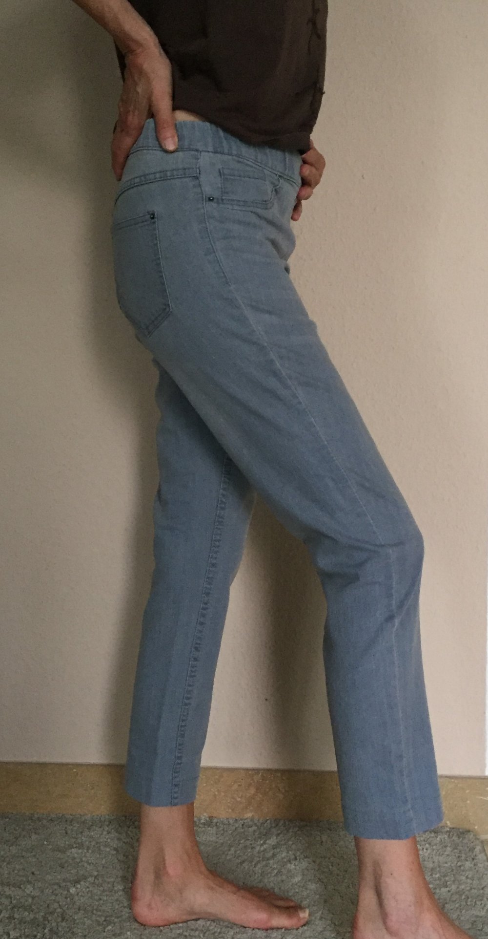 Blue Motion Low Waist Skinny Button Up Jeans Gr.38 hellgrau