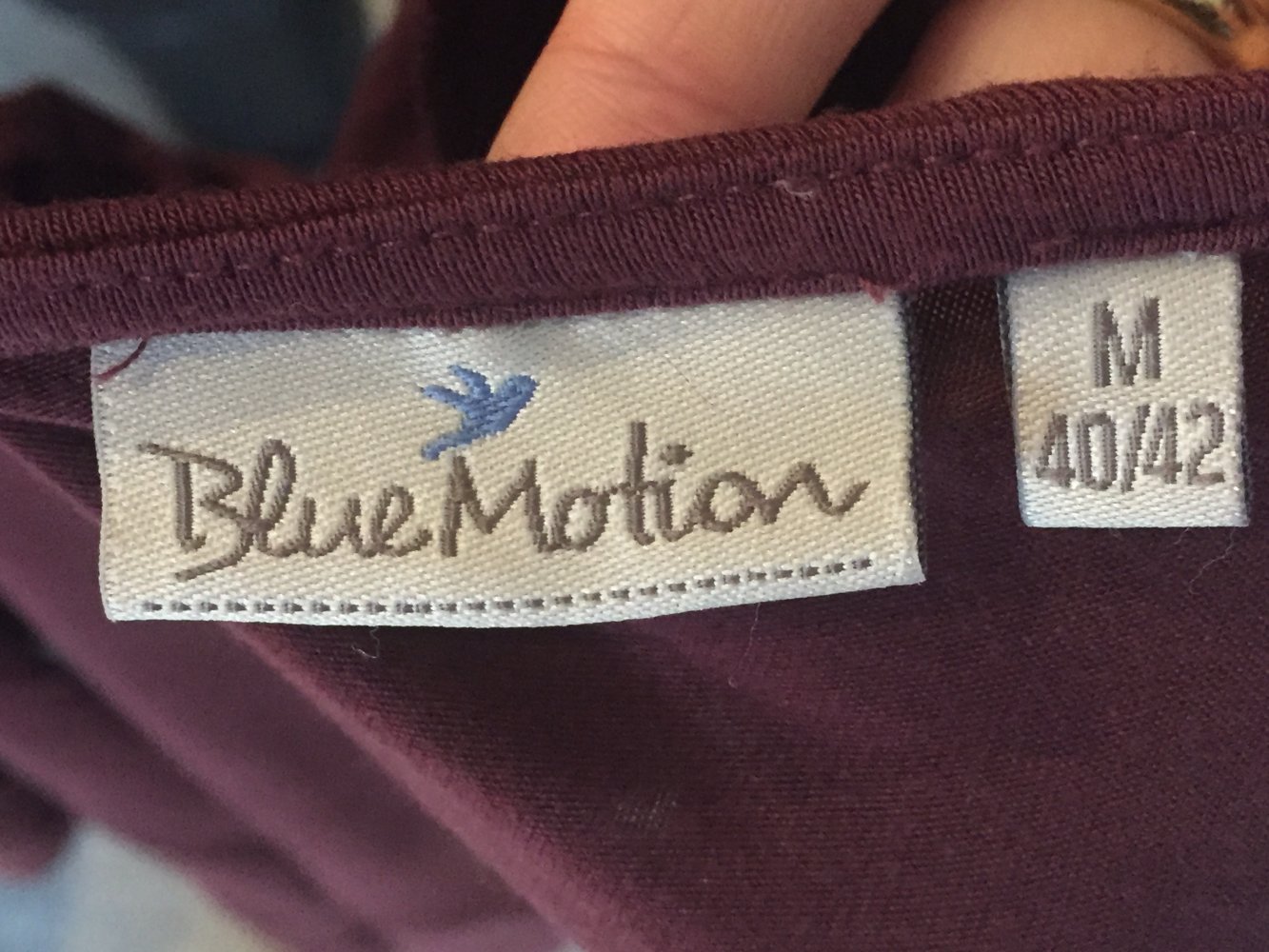 Blue Motion Long Shirt Gr. L Bordeaux Farben mit Wasserfallkragen