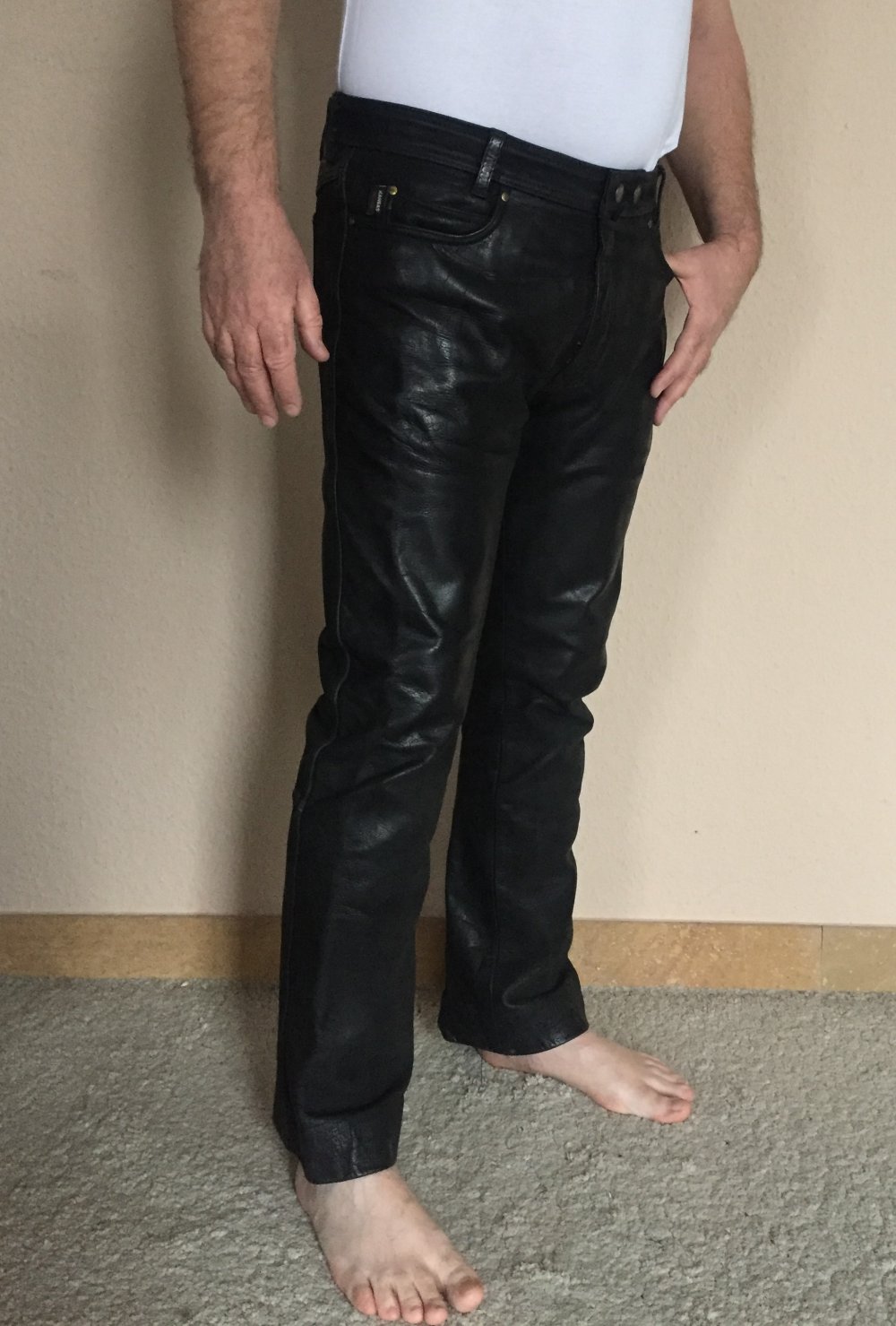 Spirit Motors Polo Biker Lederhose Gr.52 Modell Kansas Bootcut schwarz