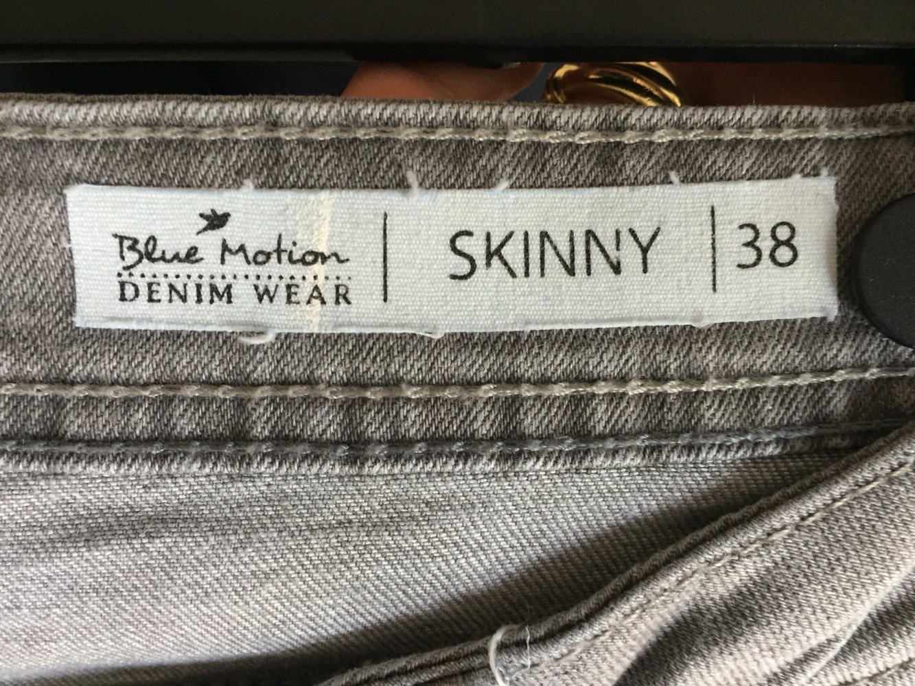 Blue Motion Low Waist Skinny Button Up Jeans Gr.38 hellgrau