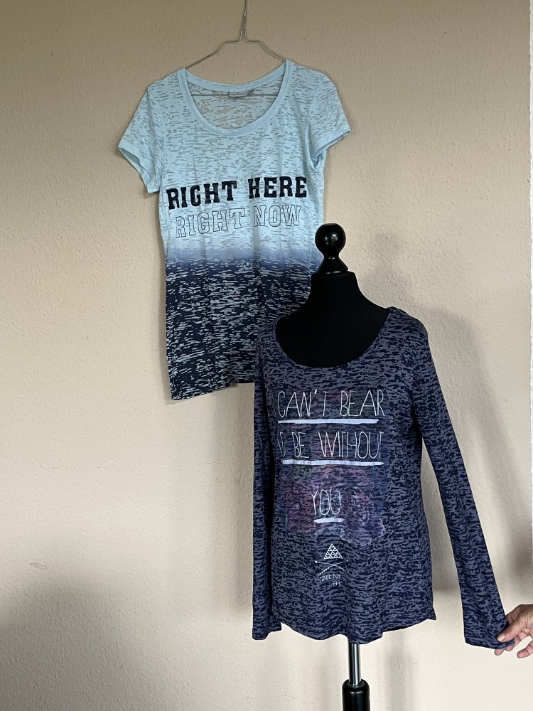 2 Shirt Paket Street One + Blue Motion lang + kurz Arm Gr.38