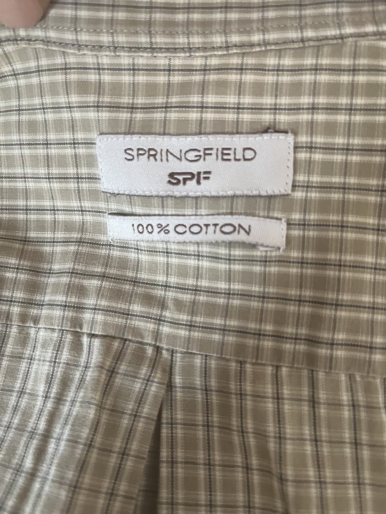 Springfield kurzarm Hemd Gr.M hellgrün klein kariert