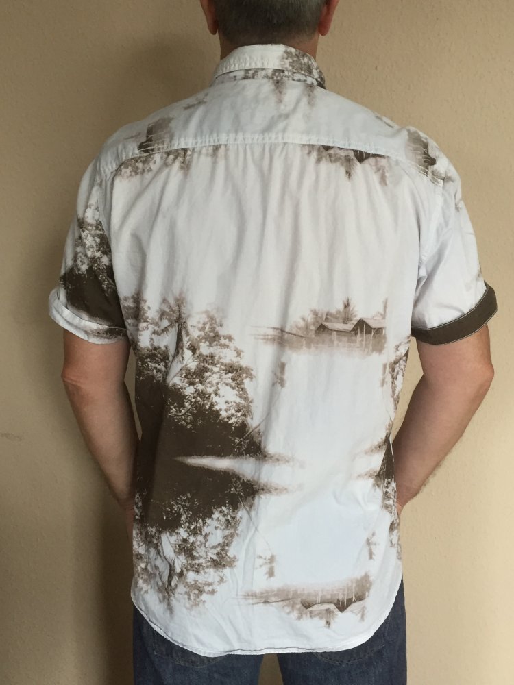 Angelo Litrico kurz Arm Baumwolle Hemd Gr.L Slim Fit