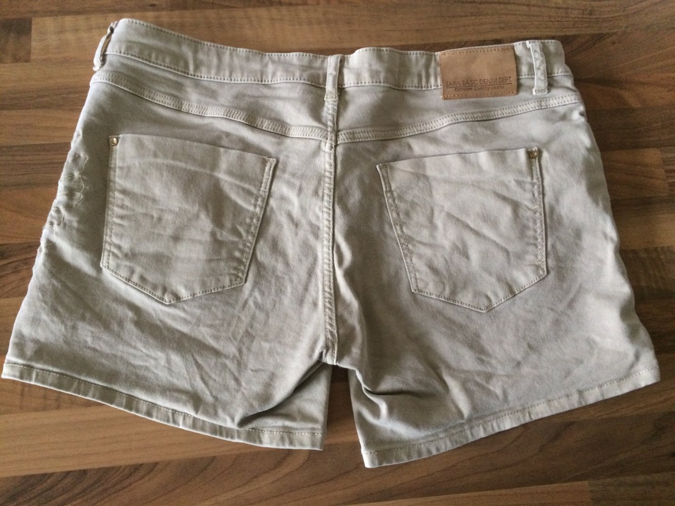 Zara Basic Denim Dept Jeans Shorts Gr.38 Creme Beige
