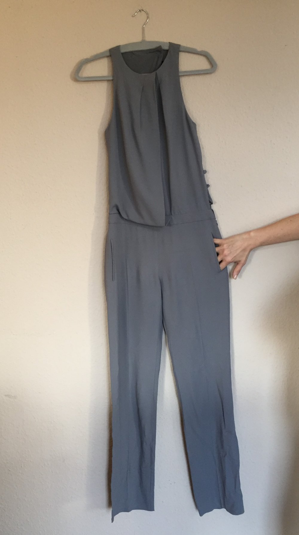 Patrizia Pepe Sommer Jumpsuit mit Rücken Cutout Gr.XS grau