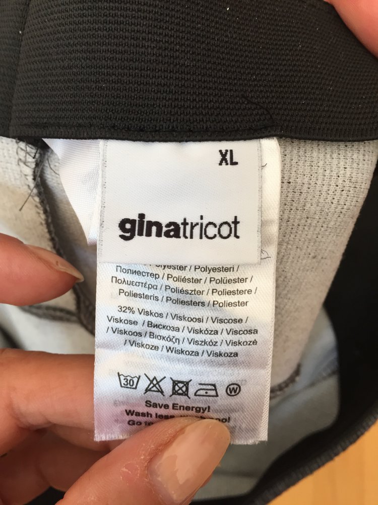 Gina Tricot Basic Elasthan High Waist Stützshape Tube Rock Gr.XL grau