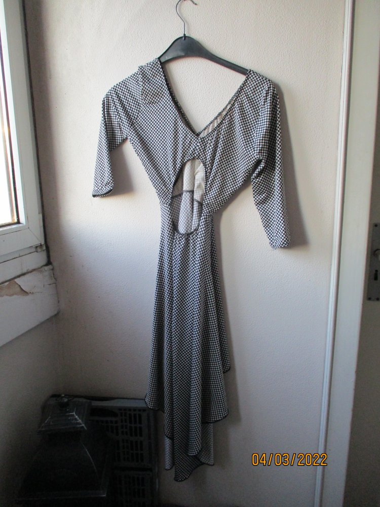 Kleid, schwarz/weiß, Größe S