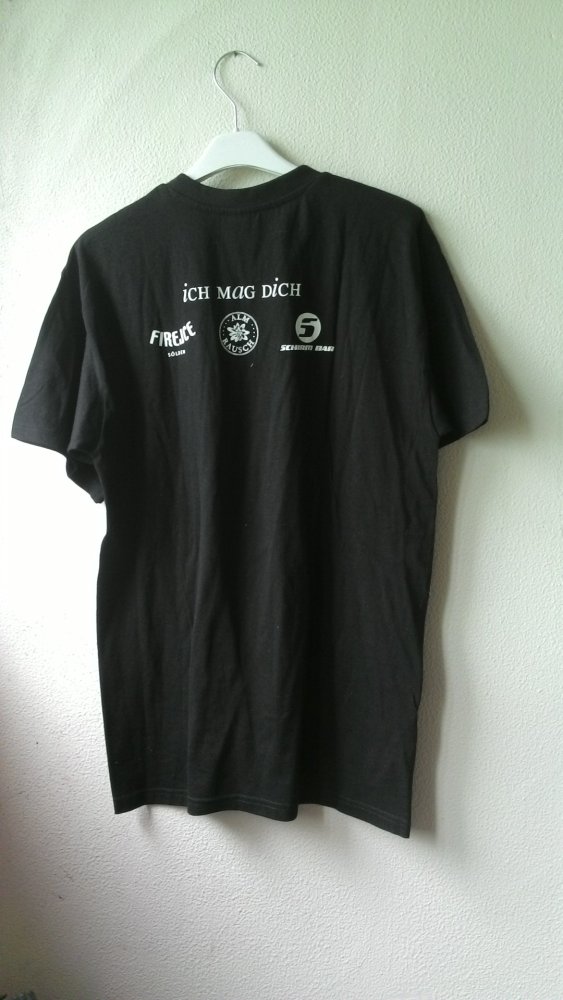 T-Shirt von B&C Collection, schwarz/weiß, Größe M
