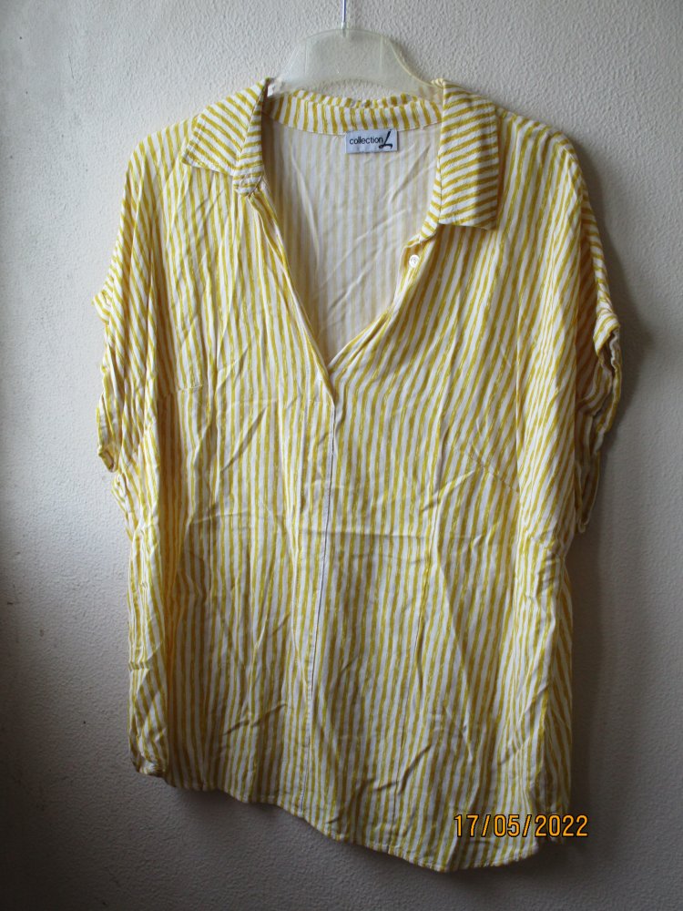 T-Shirt von Collection L, weiß/gelb, Größe 40/42