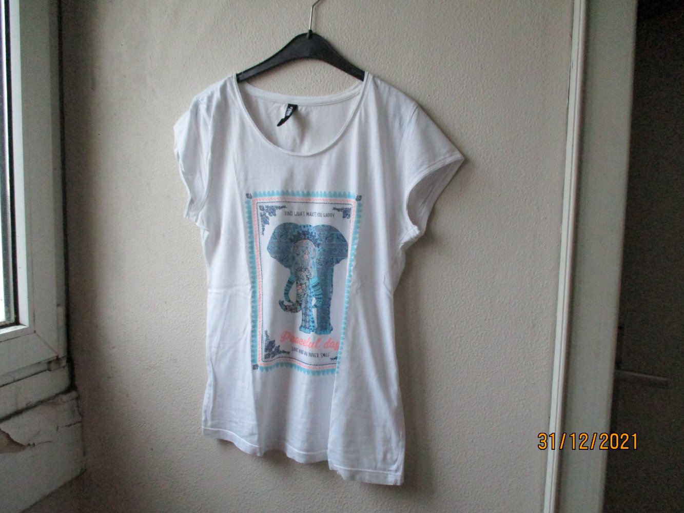T-Shirt von Colours of the World, weiß/bunt, Größe S