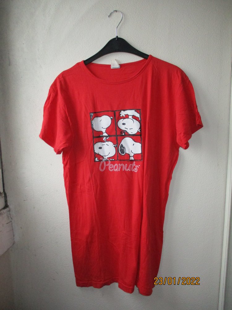 Longshirt/Nachtshirt, rot/weiß/schwarz, Größe 42/44