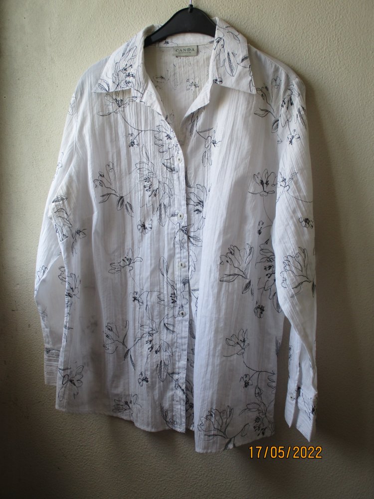 Bluse von Canda collection at C&A, weiß/schwarz, Größe 48