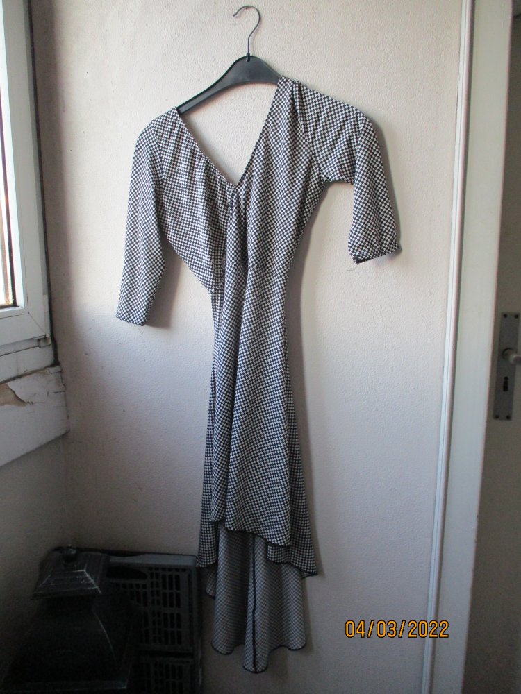 Kleid, schwarz/weiß, Größe S
