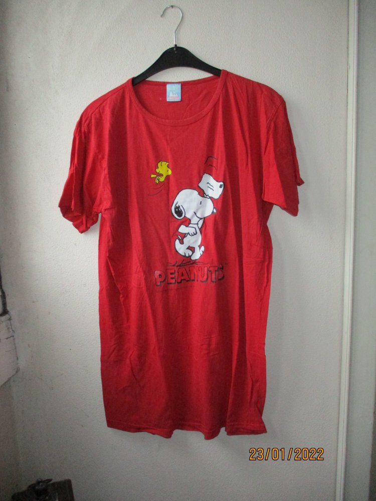 Longshirt/Nachtshirt  von Peanuts, rot/weiß/gelb, Größe M