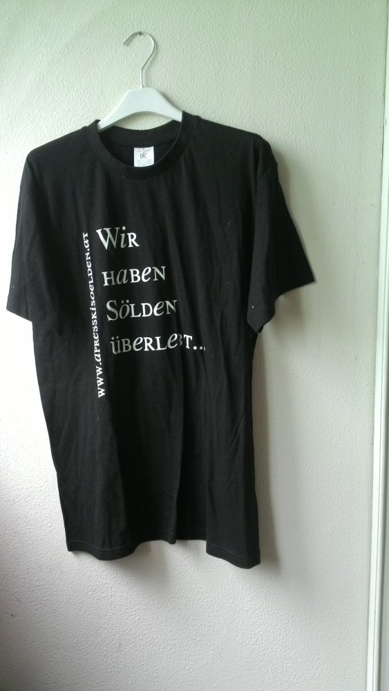 T-Shirt von B&C Collection, schwarz/weiß, Größe M