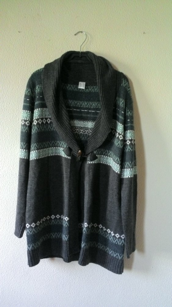 Jacke, grau/grün, Größe 42