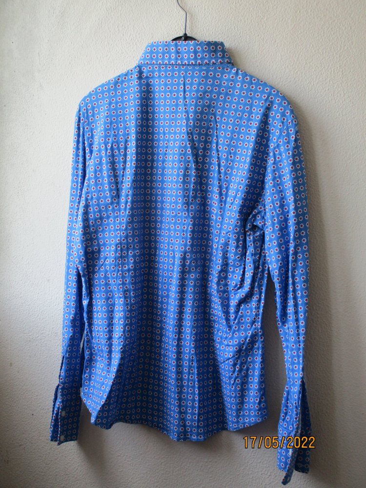 Bluse von Benny Bi mit Blumen, blau/weiß/rot, Größe XL