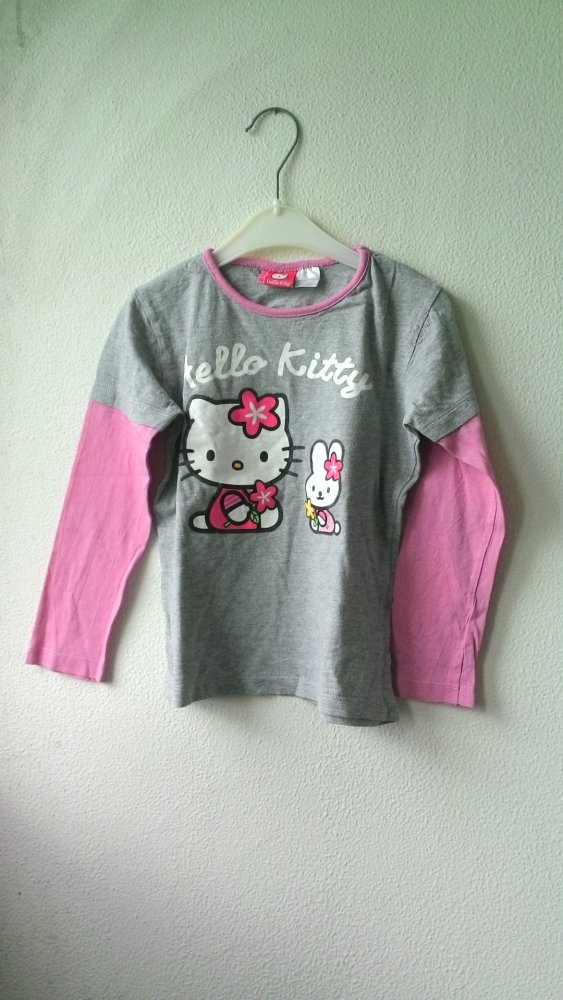 Pullover von Hello Kitty, grau/pink/bunt, Größe 128/134