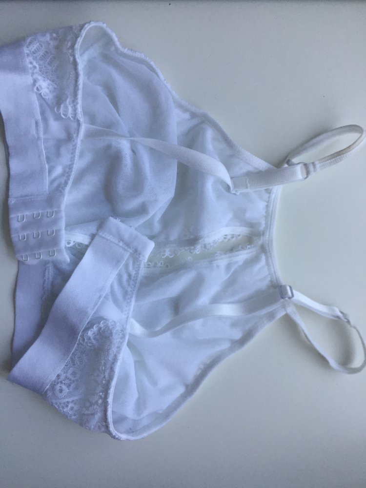 Spitzen-Top weiss Neckholder