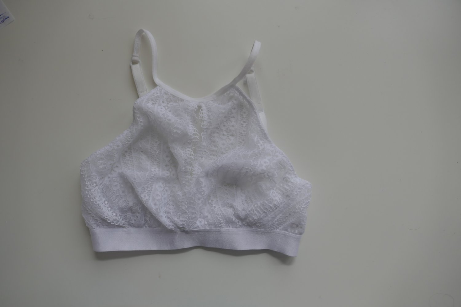 Spitzen-Top weiss Neckholder