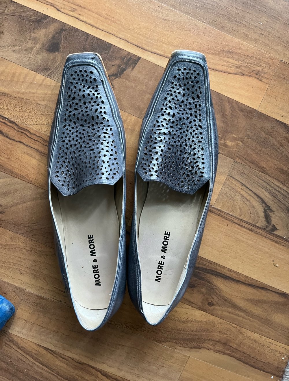 more&more Leder Halbschuhe Mokassins, Größe 41 Bleu neuwertig