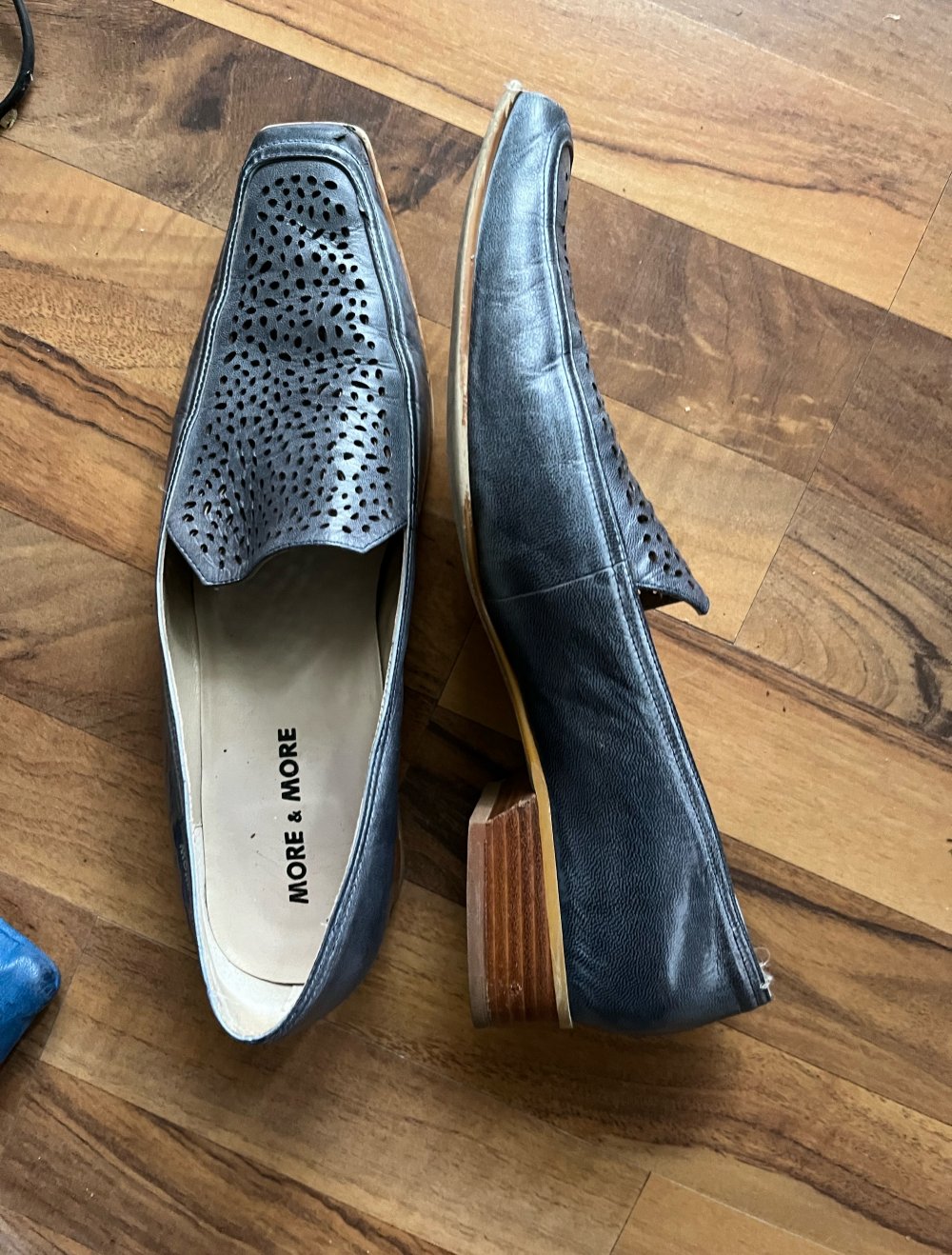 more&more Leder Halbschuhe Mokassins, Größe 41 Bleu neuwertig