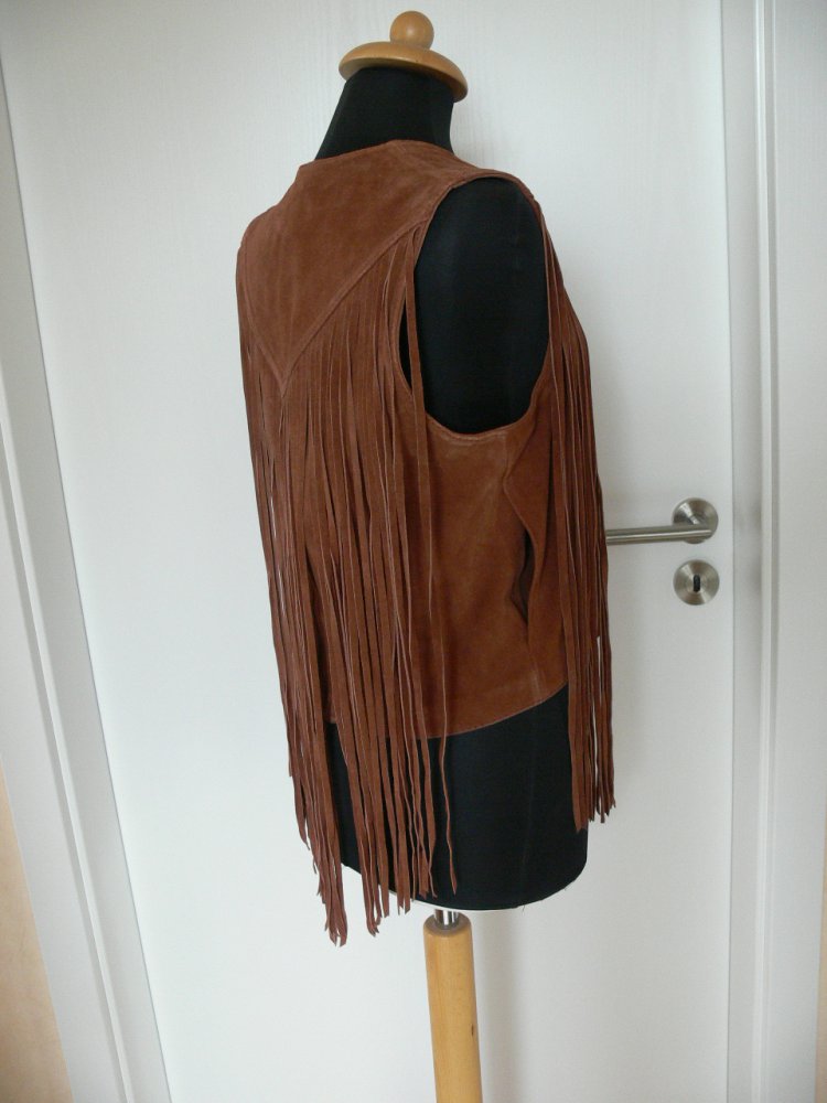 Fransenweste Echtlederweste Lederweste Topshop NEU Gr. 36 