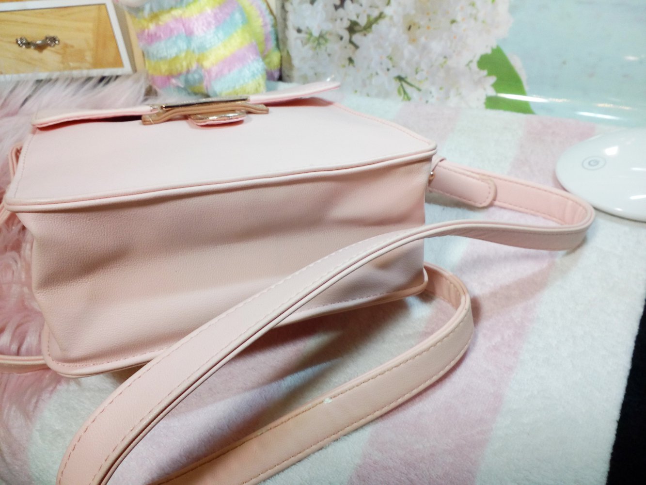 Hochwertige Juicy Couture Umhängetasche Handtasche Rosa Apricot Gold Luxus Designer Tasche