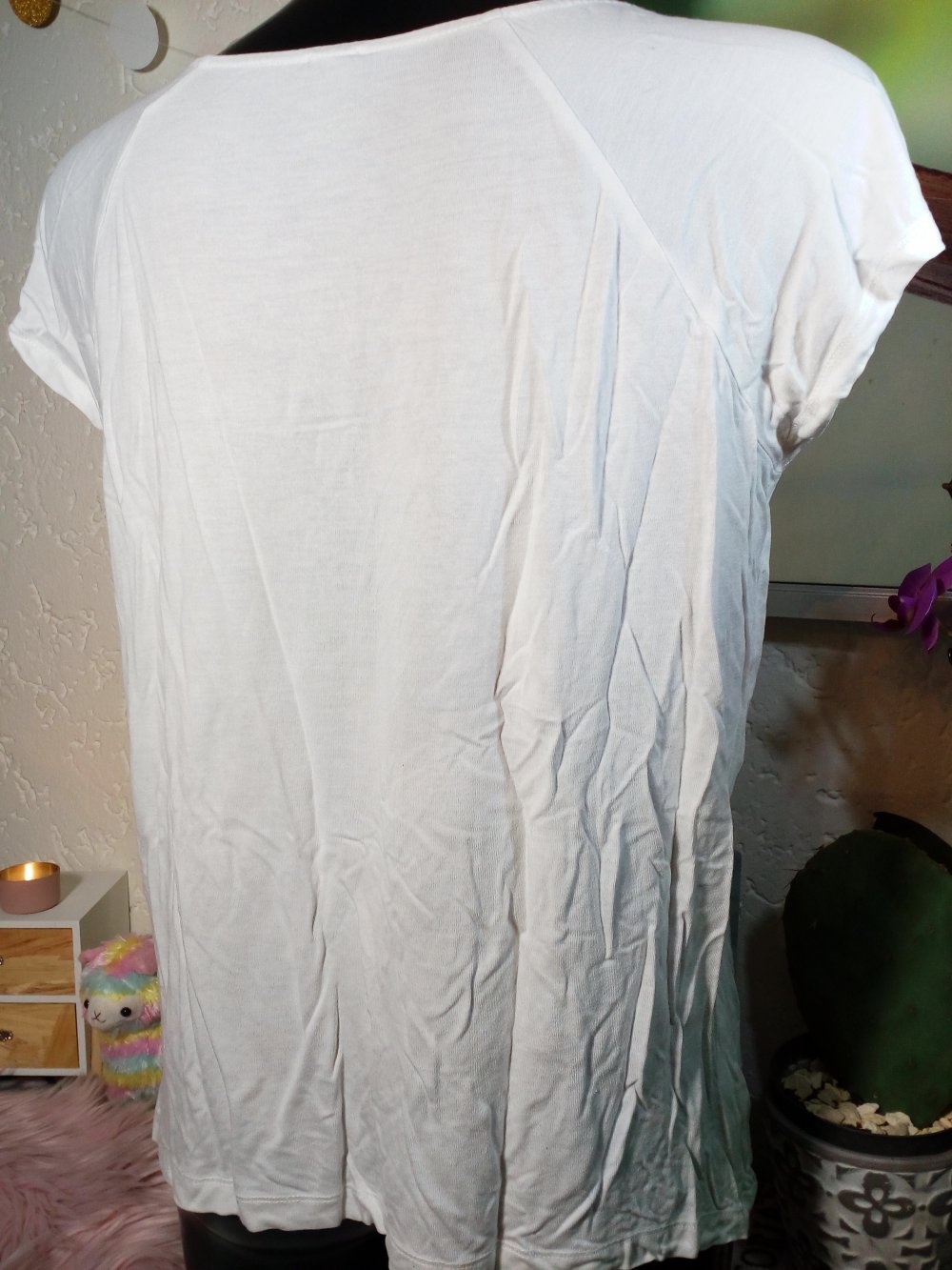Gerafftes Esprit Collection Sommer Kurzarm Shirt Gr M 38 Medium Weiß Blogger Hippie White