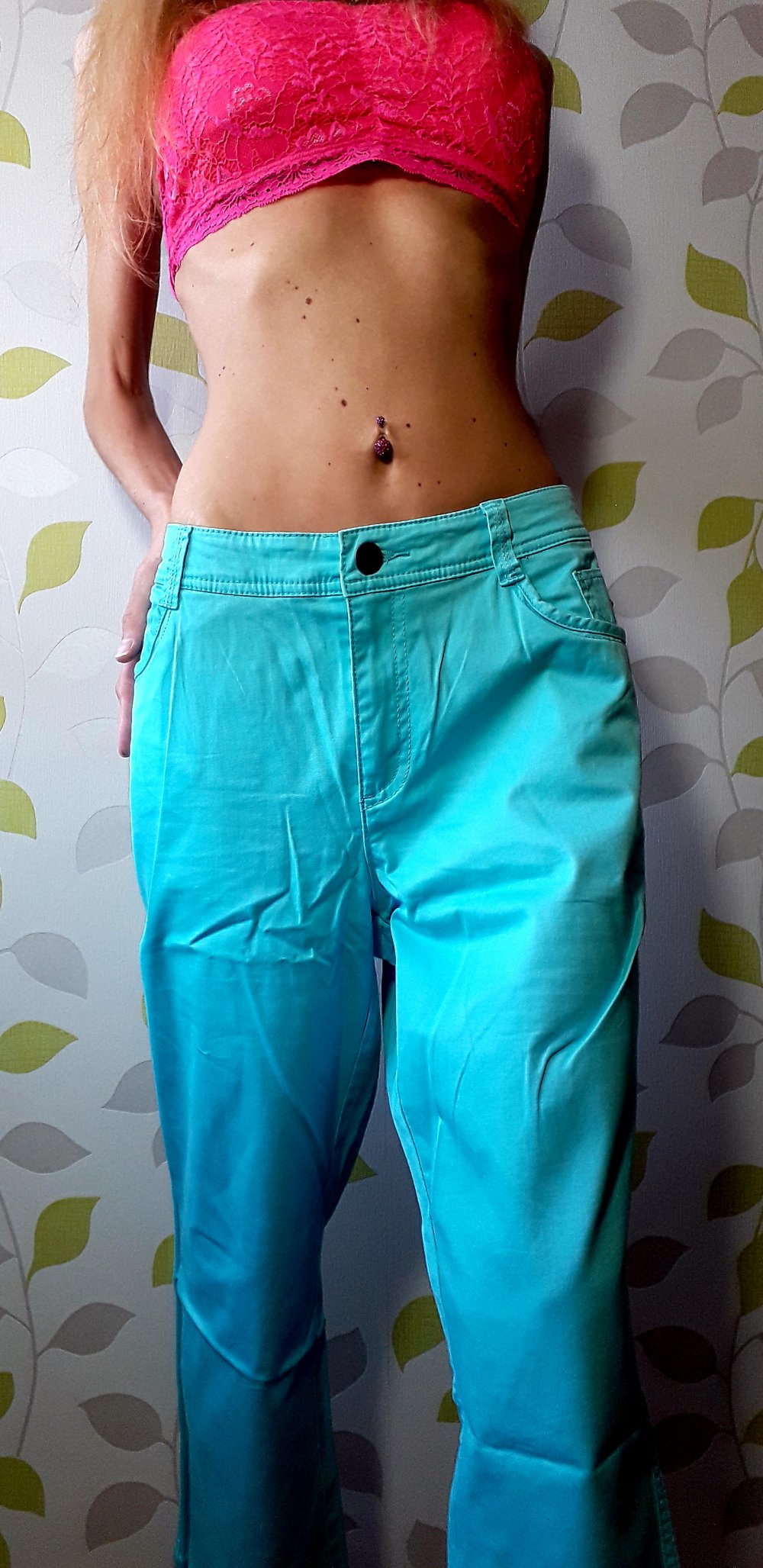 Traumhafte Cecil Frühlings Sommer Capri Hose W33 Mint Coloured Pants