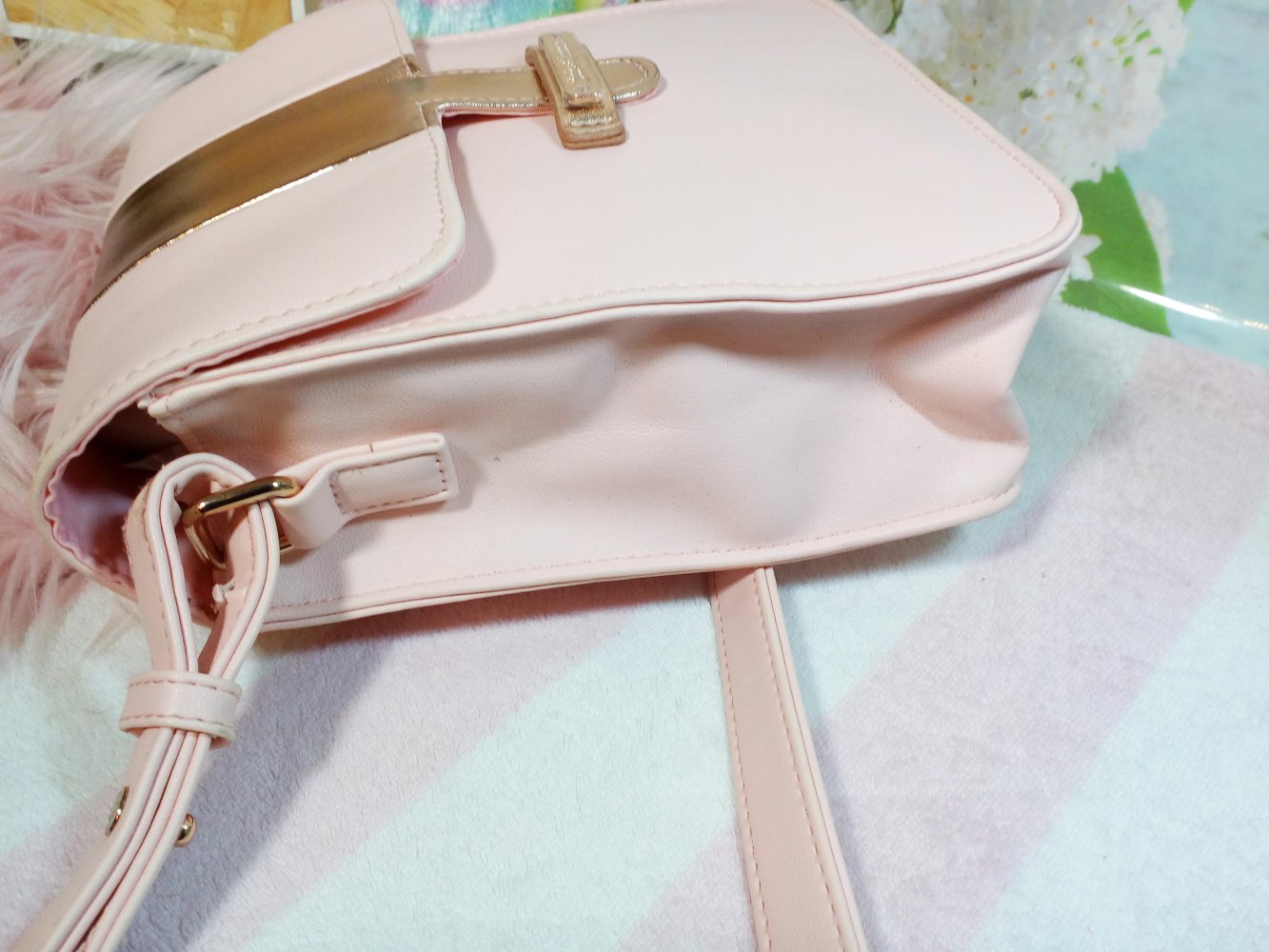 Hochwertige Juicy Couture Umhängetasche Handtasche Rosa Apricot Gold Luxus Designer Tasche
