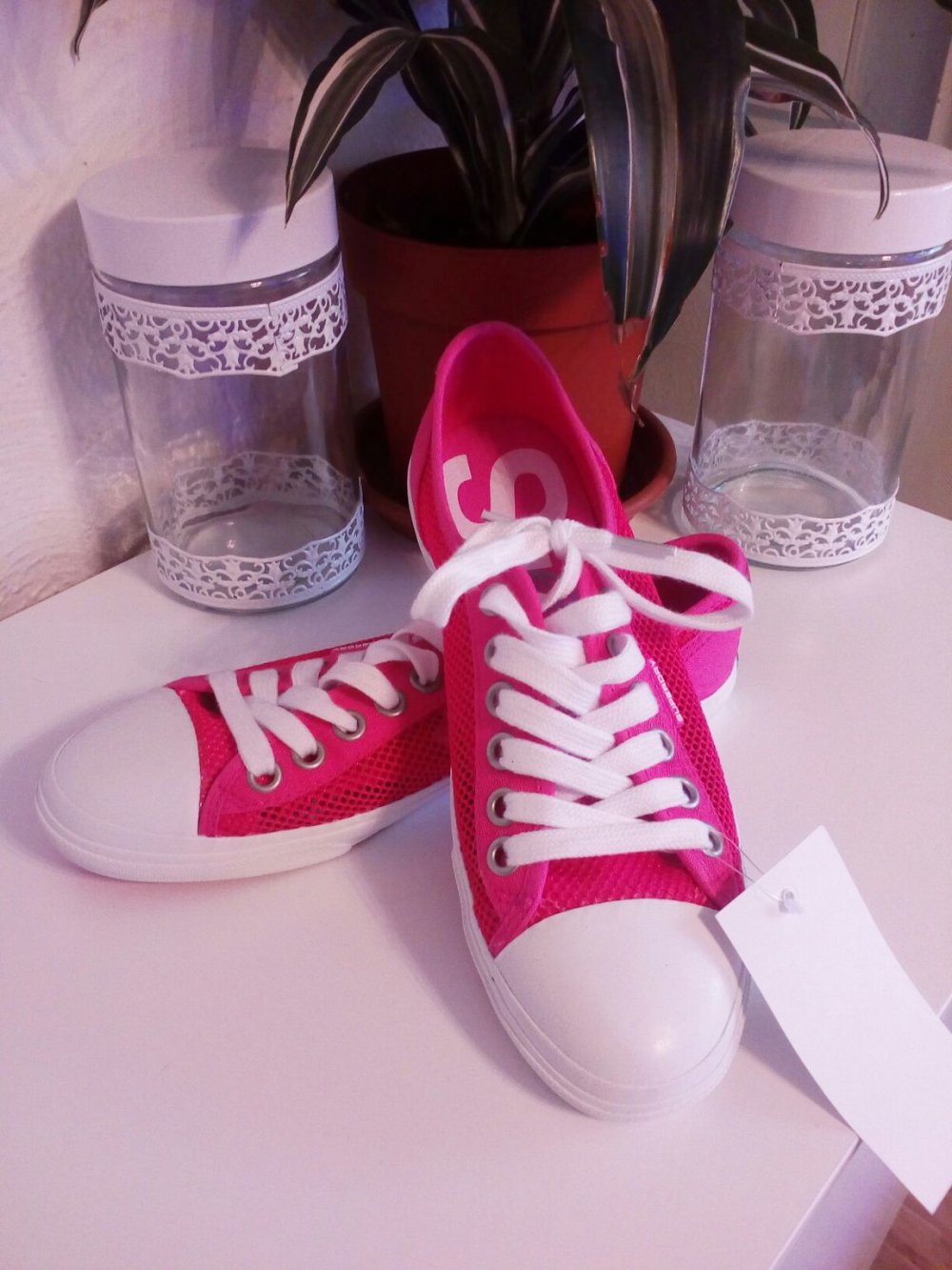 NEU mit Etikett! Superdry Damen-Sneaker Gr 40 Pink Sommer Shoes Fashionistas