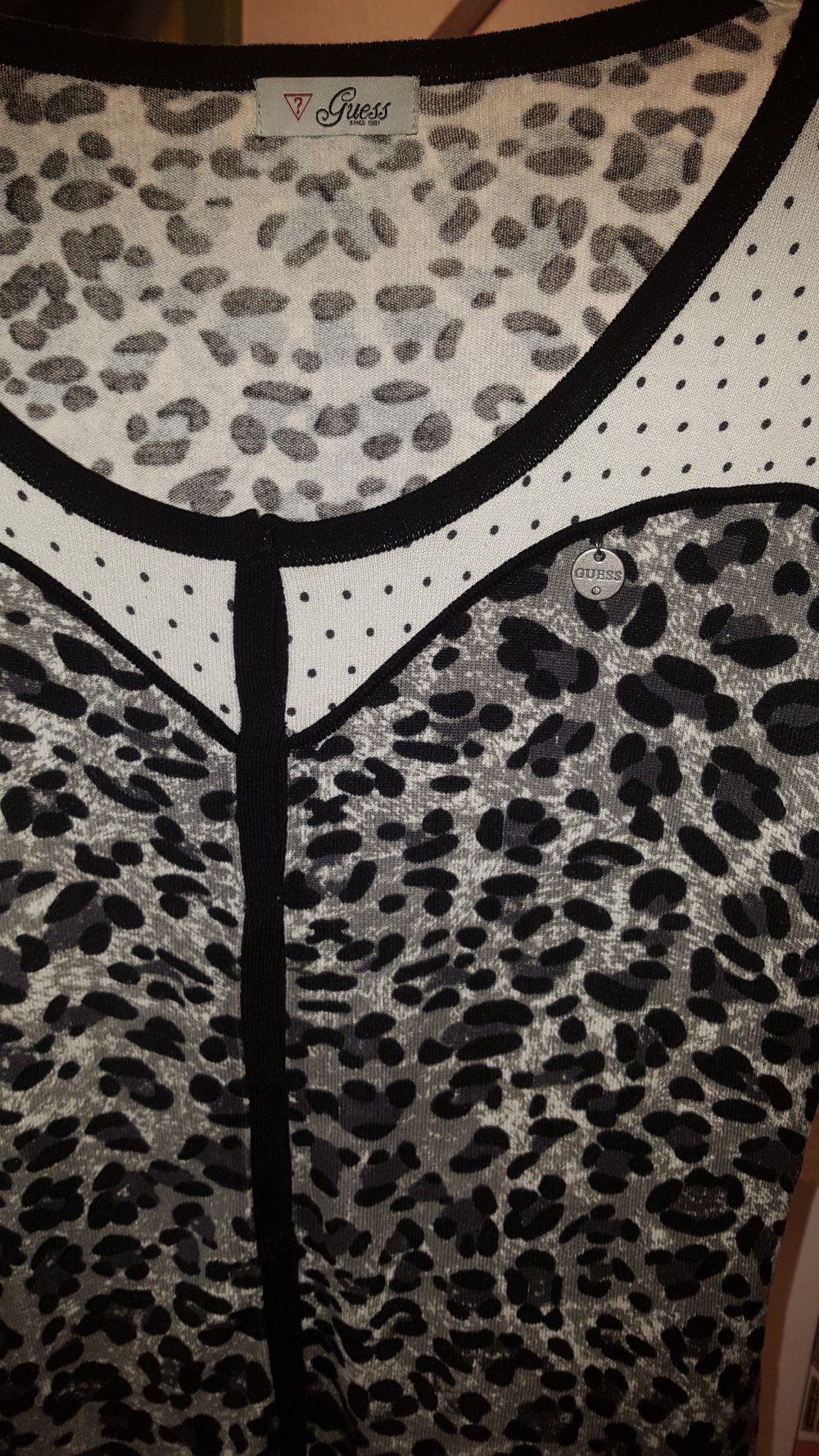 Guess Cardigan Animalprint, schwarz /grau weiss EU Größe 32 *neu*