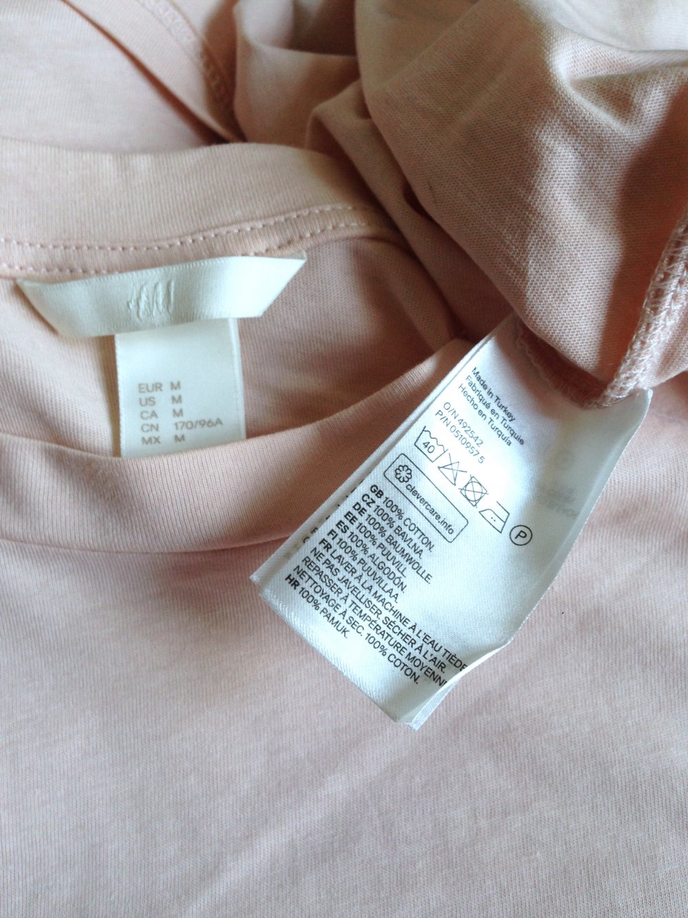 Shirt von H&M mit geknoteten Ärmeln in Rosa Größe 38-40 NEU