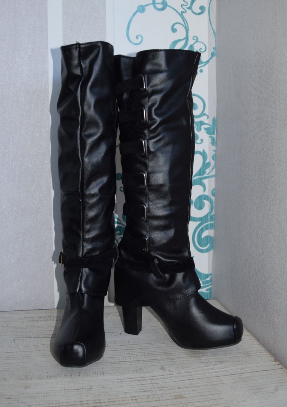 Stiefel, Cosplay, Pirate-Style, Gr. 37, mit Schnallen