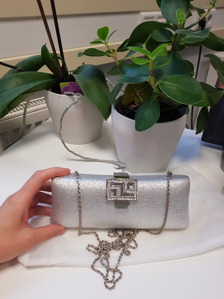 Wunderschöne silberne Clutch. Perfekt für Hochzeit