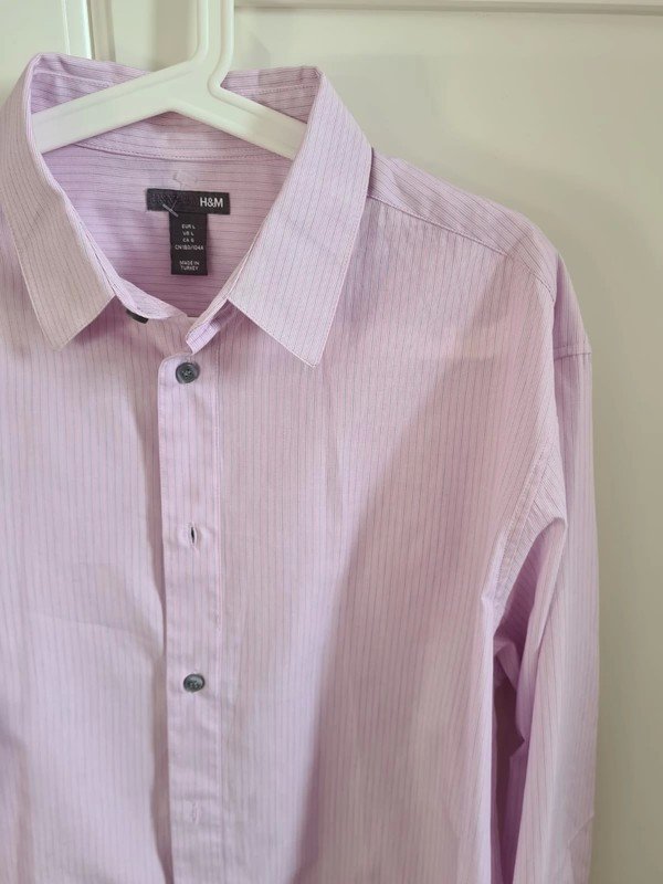 Business-Hemd mit Ton-in-Ton Streifen rosa / flieder