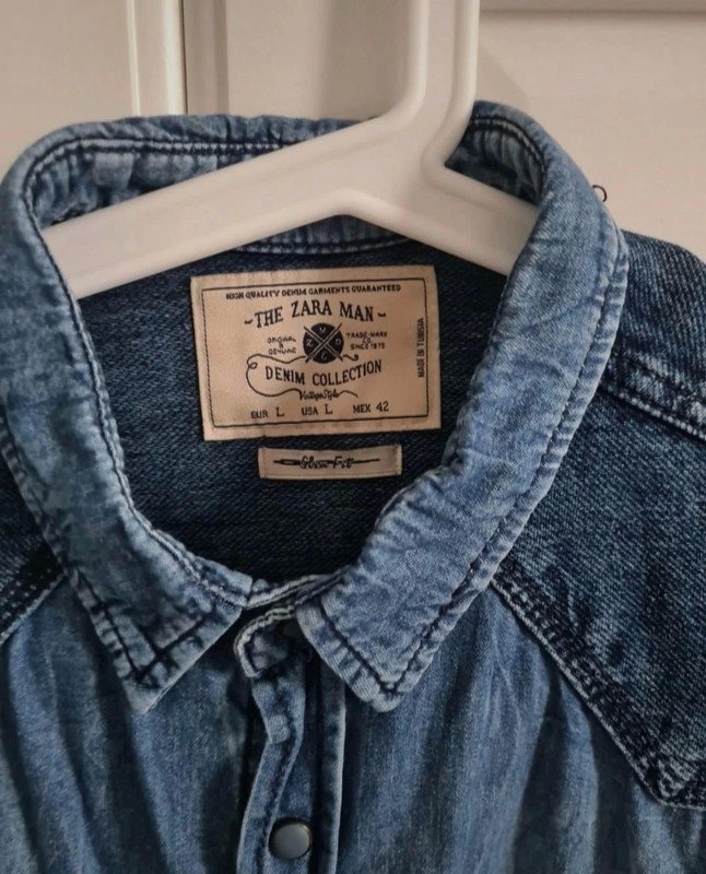 Slim fit Jeanshemd von Zara Denim Collection