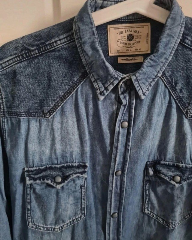 Slim fit Jeanshemd von Zara Denim Collection