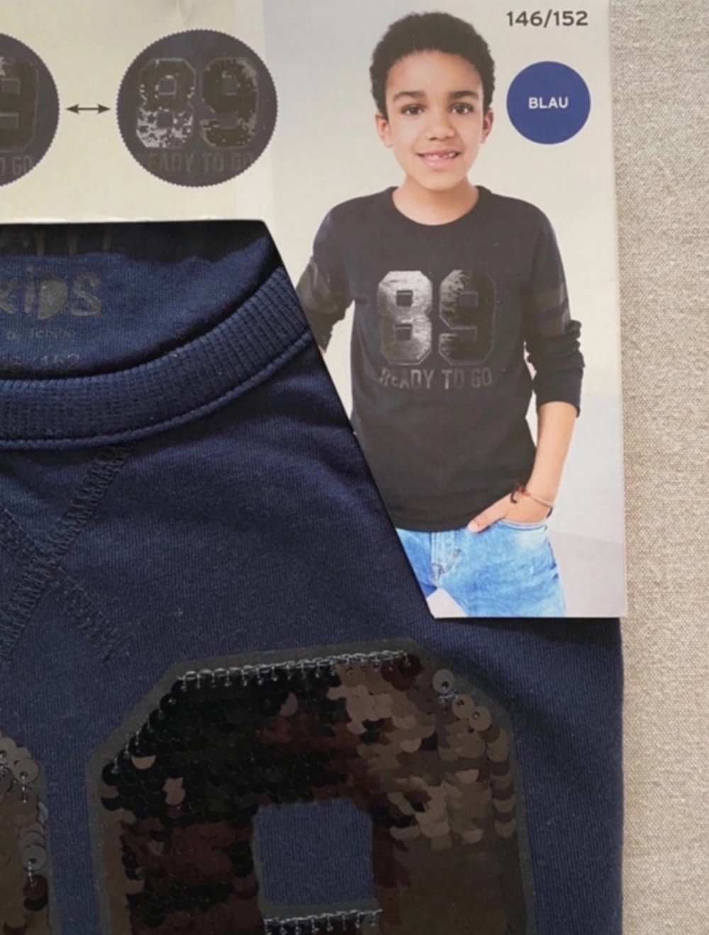 NEU Tchibo Kids Shirt Gr. 146/152 Wende-Pailetten