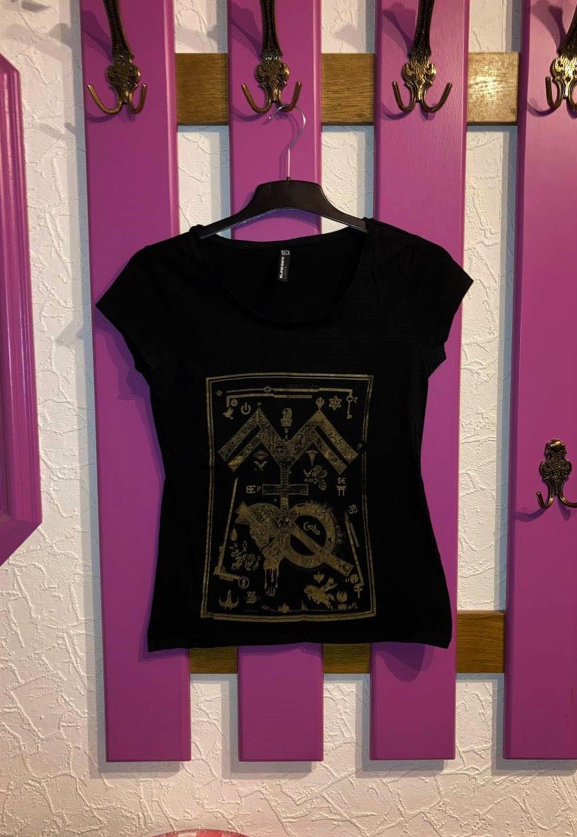 Schwarzes Shirt mit goldenem Print