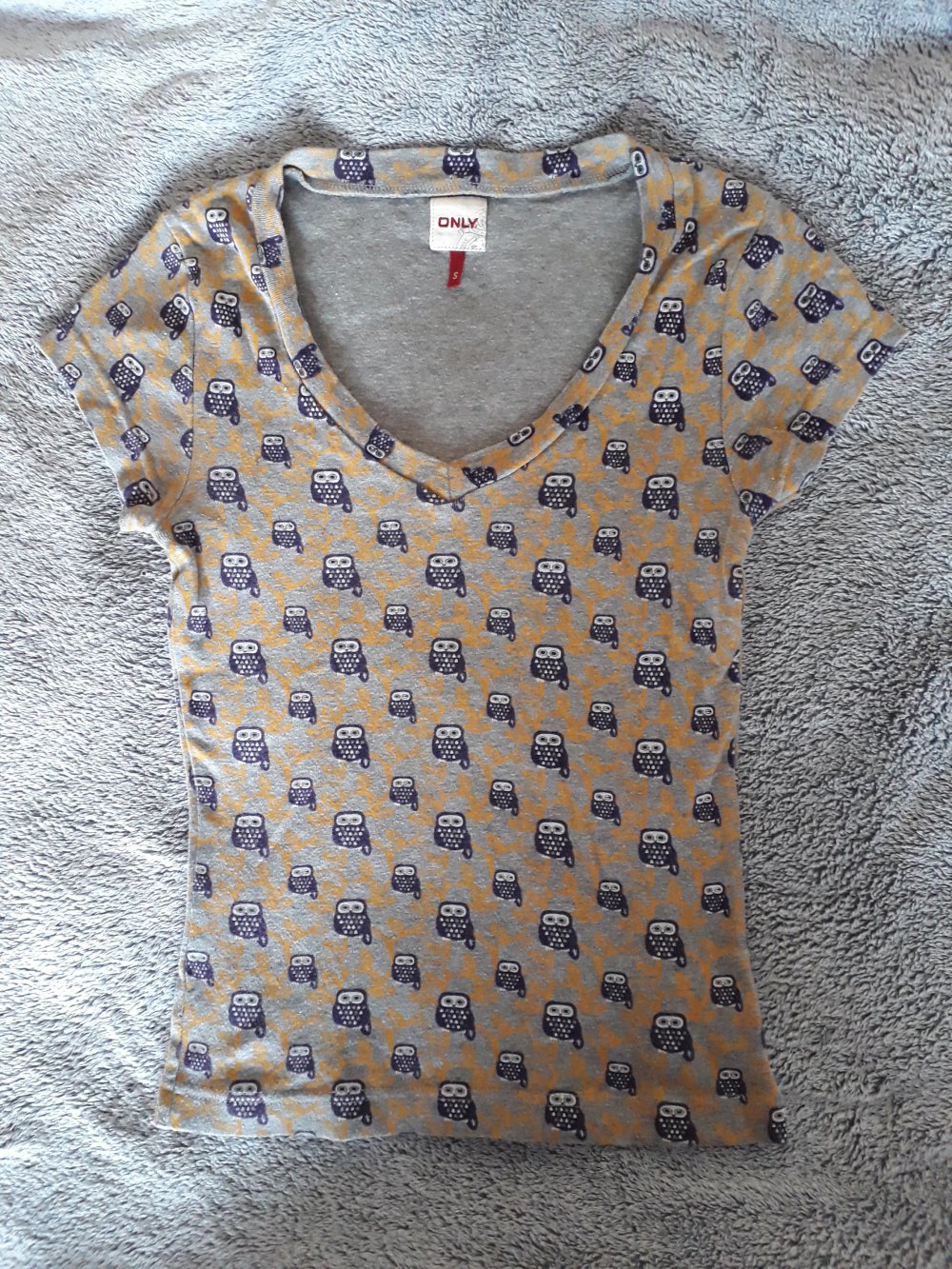 only-Kurzarmshirt mit Eulenprint