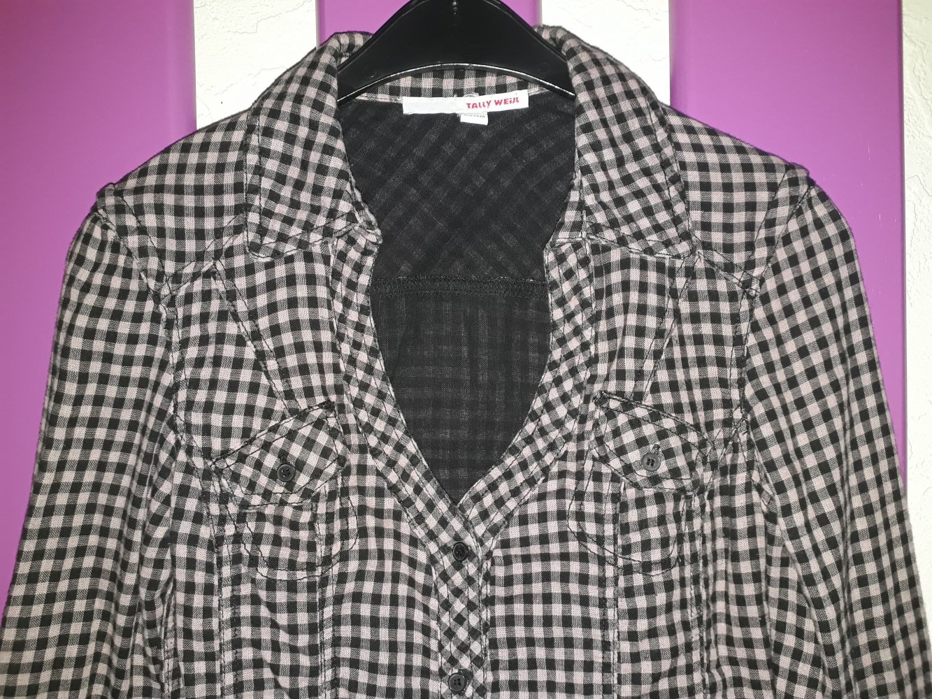 Figurbetonte karierte Bluse // Karobluse